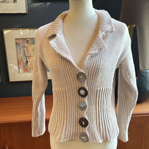 Cotton Summer blazer by pure hand knit entirely handmade - Picture 10 of 15